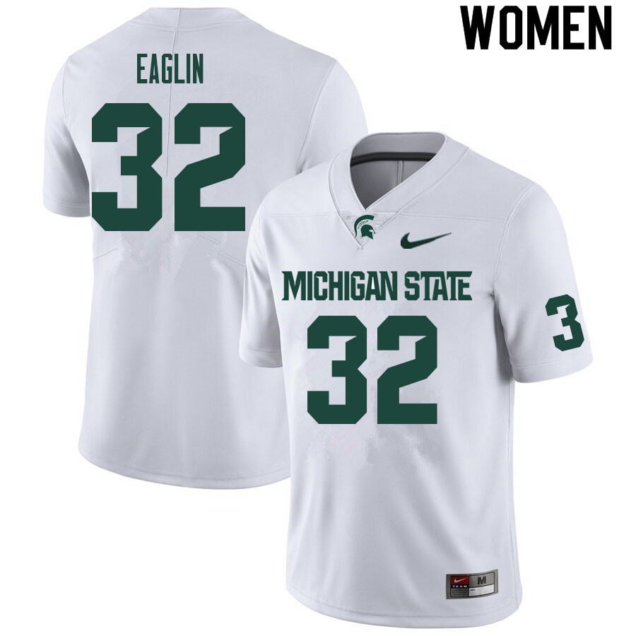 Women #32 Donovan Eaglin Michigan State Spartans College Football Jerseys Sale-White